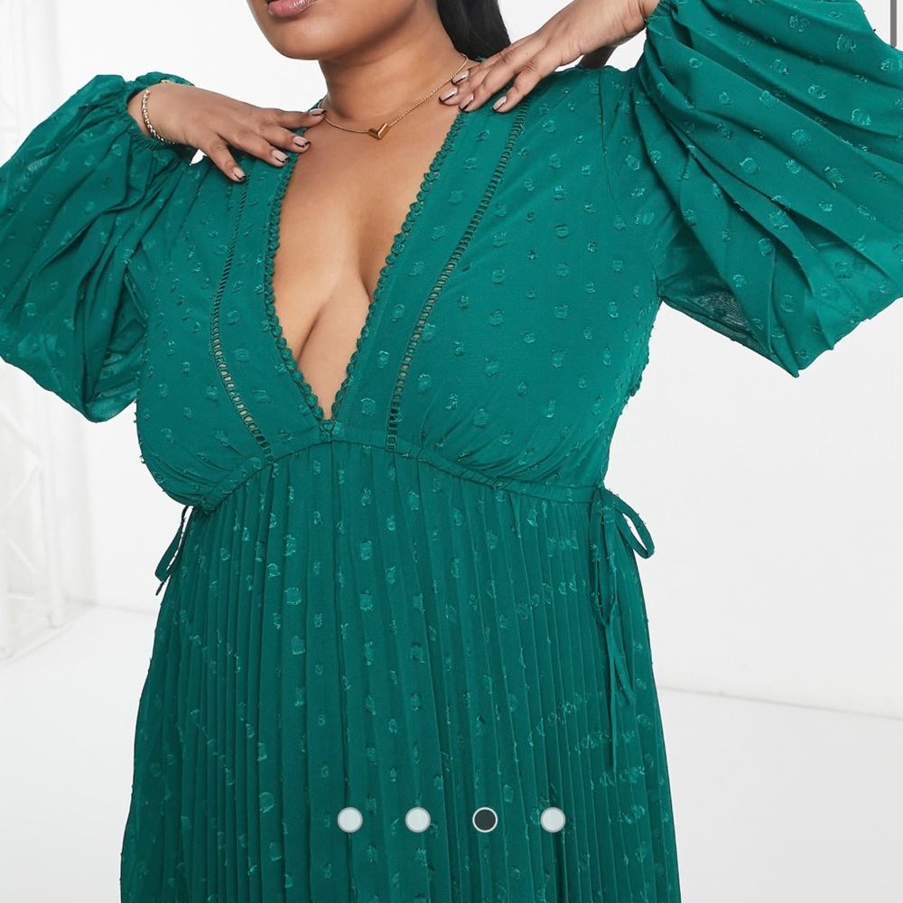 ASOS Curve Plunging Midi Dress - Picture 2 of 5